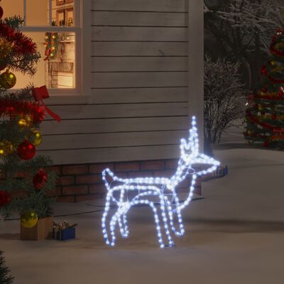 vidaXL Świąteczna dekoracja - renifer, zimna biel, 60x30x60 cm