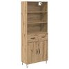 vidaXL Highboard 2 pcs Dąb rzemieślniczy 69,5 x 34 x 180 cm