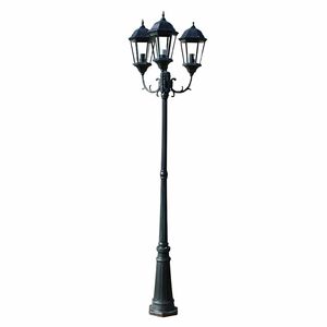 vidaXL Stojąca lampa ogrodowa 3-ramienna, 230 cm, ciemnozielona/czarna
