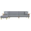 vidaXL Sofa rozkładana L, jasnoszara, 279x140x70 cm, tkanina