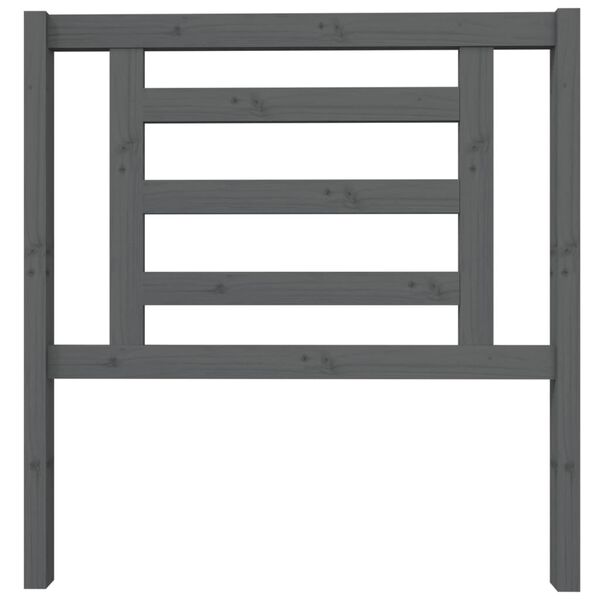 vidaXL Wezgłowie ł&oacute;żka, szare, 96x4x100 cm, lite drewno sosnowe