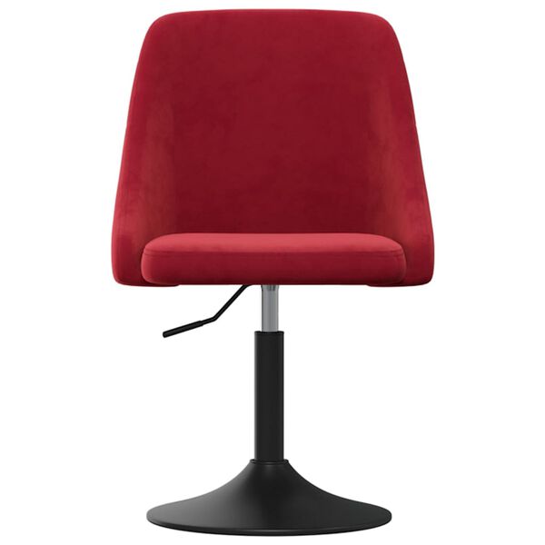 vidaXL Krzesło stołowe, winna czerwień, obite aksamitem