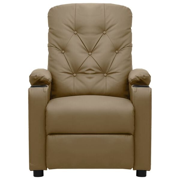 vidaXL Fotel rozkładany, cappuccino, sztuczna sk&oacute;ra