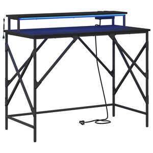 vidaXL Biurko Czarny Dąb 100 x 50 x 86,5 cm Drewno inżynieryjne