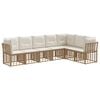 vidaXL Zestaw sof na zewnątrz z poduszką 7 pcs naturalny Poliester