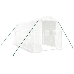 vidaXL Szklarnia ze stalową ramą, biała, 8 m&sup2;, 4x2x2 m