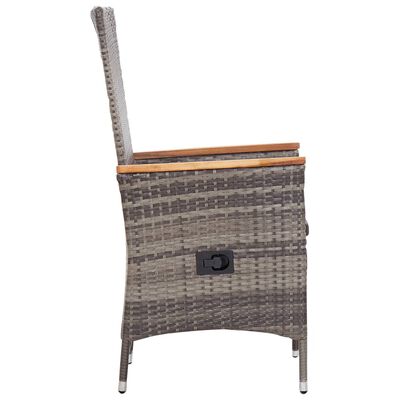 vidaXL Krzesła ogrodowe z poduszkami, 2 szt., polirattanowe, szare