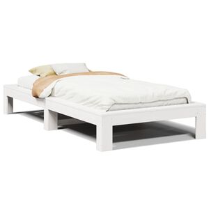 vidaXL Rama ł&oacute;żka bez materaca, biała, 75x190 cm, lite drewno sosnowe