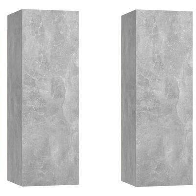 vidaXL Szafki telewizyjne, 2 szt., szarość betonu, 30,5x30x90 cm