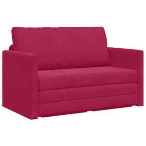 vidaXL Sofa Bed Czerwone wino 124 x 71 x 78 cm Aksamit