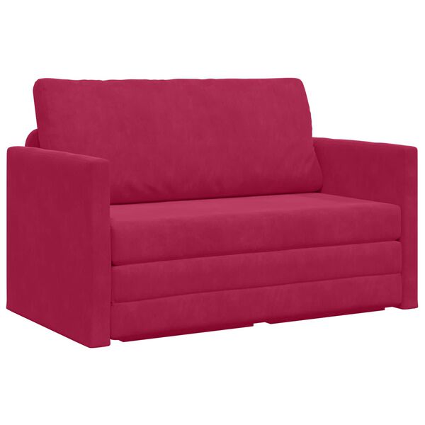 vidaXL Sofa Bed 110cm Czerwone wino Aksamit