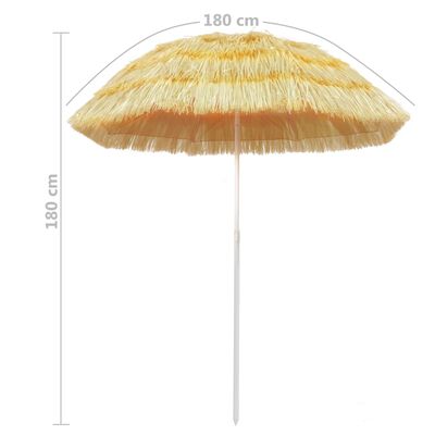 vidaXL Parasol plażowy w stylu hawajskim, naturalny, 180 cm