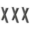 vidaXL Nogi do stołu jadalnego w kształcie litery X 3 szt. Antracyt 80x(72-73) cm Stal