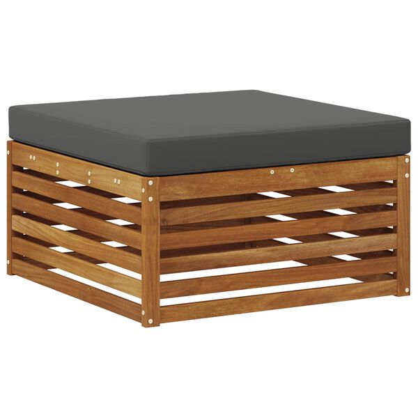 vidaXL Zestawy sof 7 pcs Naturalny i Antracytowy Lite Drewno Akacji