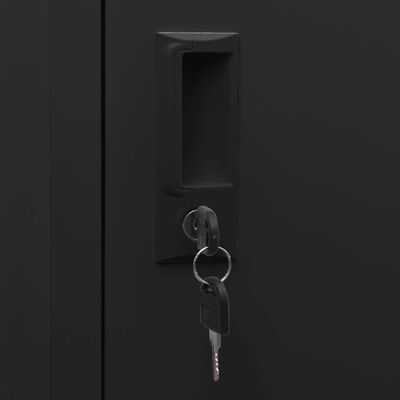 vidaXL Szafka zamykana na klucz, czarna, 38x40x180 cm, stalowa