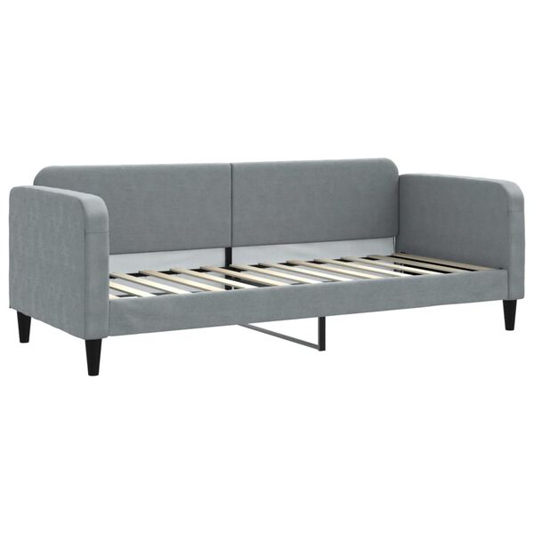 vidaXL Sofa rozsuwana z szufladami, jasnoszara, 80x200 cm, tkanina