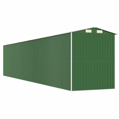 vidaXL Szopa ogrodowa, zielona, 192x1021x223 cm, stal galwanizowana