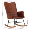 vidaXL Fotel bujany, brązowy, sk&oacute;ra naturalna
