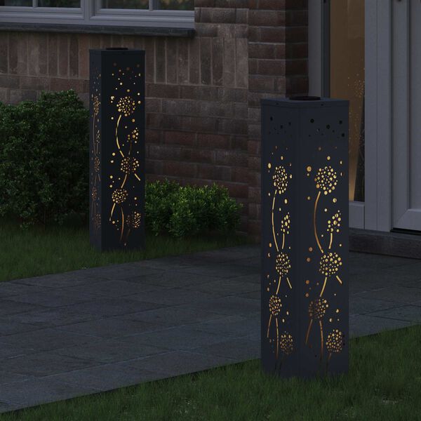 vidaXL Słoneczna LED lampa na ścieżkę 2 pcs Antracyt