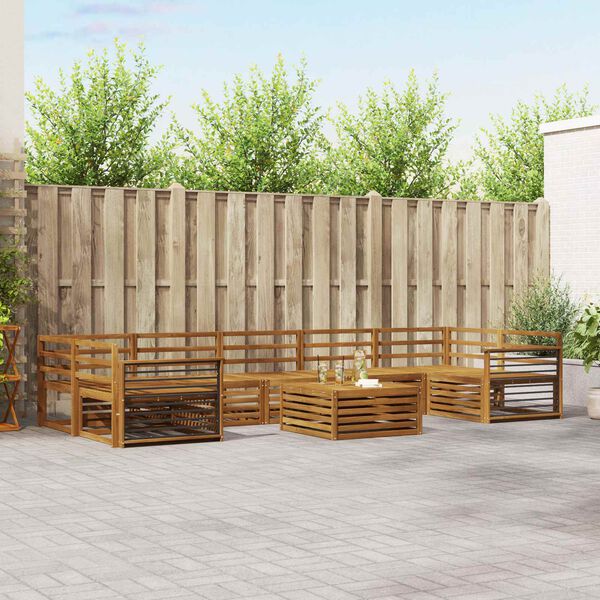 vidaXL Zestaw sof na zewnątrz 8 pcs Naturalny