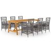 vidaXL 7-częściowy zestaw mebli ogrodowych, szary