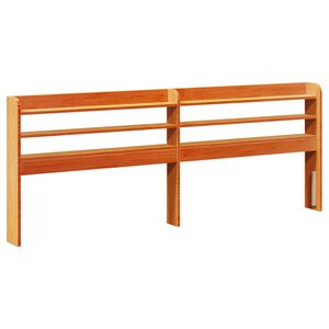 vidaXL Wezgłowie do ł&oacute;żka, z p&oacute;łkami, woskowy brąz, 180 cm, sosnowe
