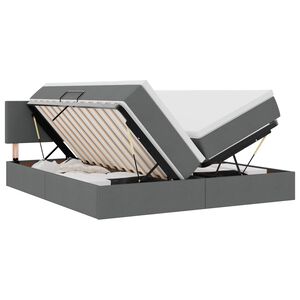 vidaXL Ł&oacute;żko Ze LED Lights Ciemnoszary 180 x 200 cm tkanina