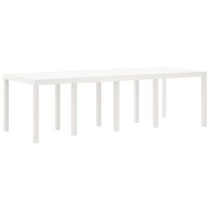 vidaXL St&oacute;ł Ogrodowy Biały 250 x 100 x 73 cm polirattan