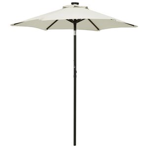 vidaXL Parasol ogrodowy z LED, piaskowy, 200x211 cm, aluminium