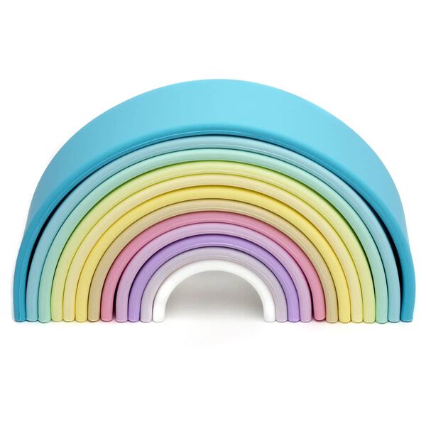 d&euml;na Zestaw silikonowych zabawek Pastel w kształcie tęczy, 12 szt.