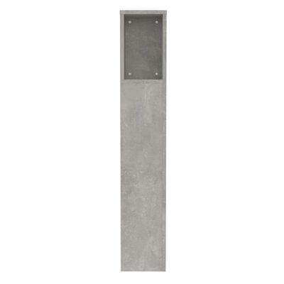 vidaXL Wezgłowie łóżka z półkami, szarość betonu, 100x18,5x104,5 cm