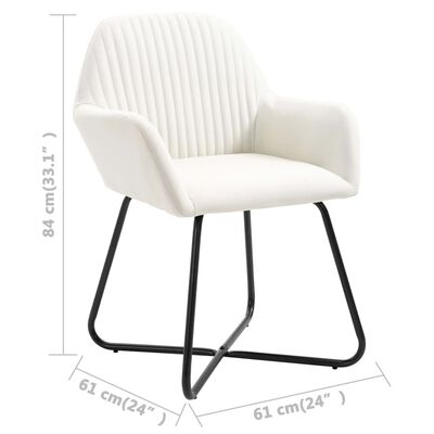 vidaXL Krzesła do jadalni, 2 szt., kremowe, tapicerowane tkaniną