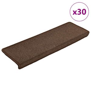 vidaXL Maty na schody 30 szt. 65x21x4 cm Brąz kawowy, prostokątna krawędź