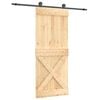 vidaXL Drzwi przesuwne Naturalny i czarny 85 x 210 cm