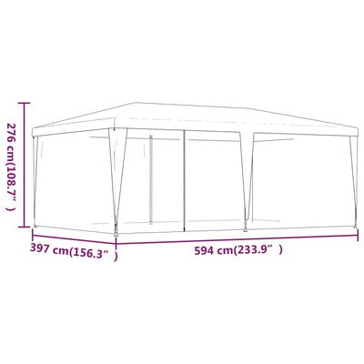 vidaXL Namiot imprezowy z 6 ścianami z siatki, antracyt, 6x4 m, HDPE