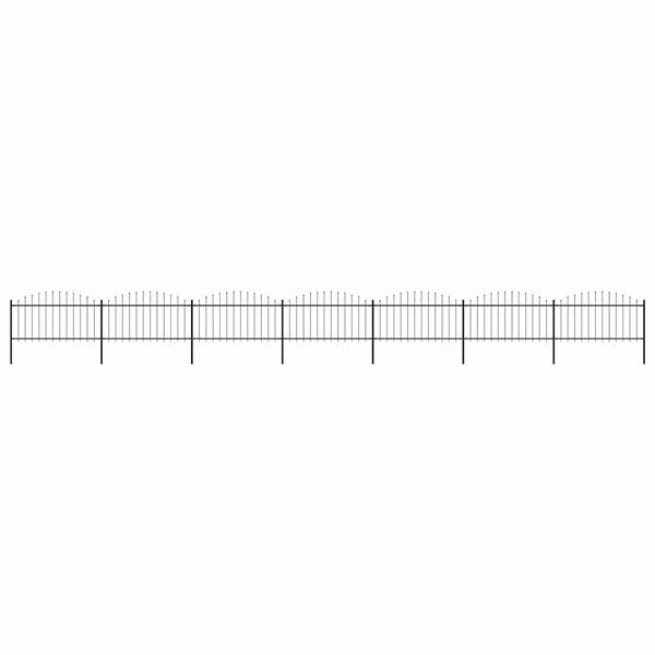 vidaXL Ogrodzenie ogrodowe z wł&oacute;cznią, stalowe, 1248 x 150 cm, czarne