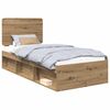 vidaXL Ramka ł&oacute;żka Dąb rzemieślniczy 90 x 190 cm Lite drewno sosnowe