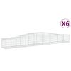 vidaXL Kosze gabionowe, 6 szt, 400x50x40/60 cm, galwanizowane żelazo