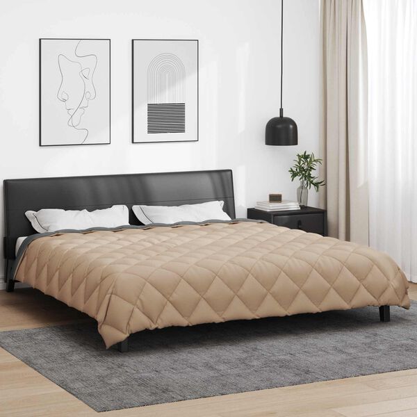 vidaXL Zimowa Kołdra Antracyt i Taupe 240 x 200 cm Mikrofibra