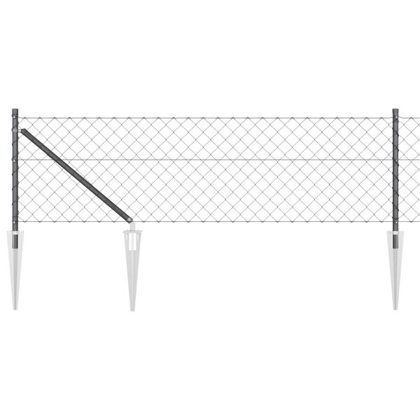 vidaXL Słupek ogrodzeniowy. Szary 25 x 0,8 m (siatka 60 x 60 mm) Stal