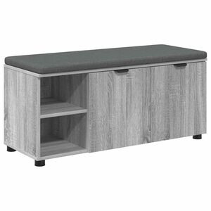 vidaXL Ławka w przedpokoju z poduszką Szary Sonoma 100 x 38 x 46 cm