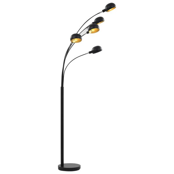 vidaXL Lampa stojąca, 200 cm, 5 x E14, czarno-złota