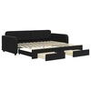 vidaXL Sofa rozsuwana z szufladami, czarna, 90x200 cm, aksamit