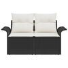 vidaXL Sofa Ogrodowa z poduszką Czarny 141 x 62 x 69cm polirattan