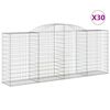 vidaXL Kosze gabionowe, 30 szt, 300x50x120/140cm, galwanizowane żelazo