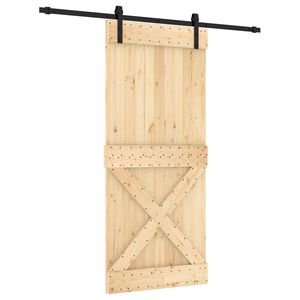 vidaXL Drzwi przesuwne 90 x 210 cm Lite Drewno Sosnowe (Nieobrobione)