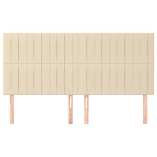 vidaXL Zagł&oacute;wek kremowy 160x5x118/128 cm tkanina