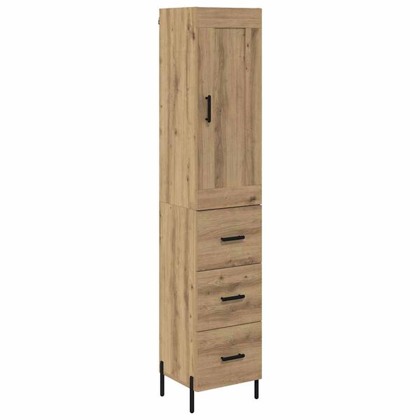 vidaXL Highboard z szufladą Dąb rzemieślniczy 34,5 x 34 x 180 cm