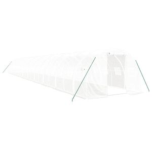 vidaXL Szklarnia ze stalową ramą, biała, 60 m&sup2;, 20x3x2 m