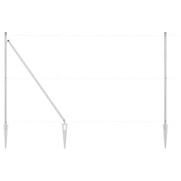 vidaXL Słupek ogrodzeniowy. Inny 26 pcs Szary 3,2 x 3,2 x 170 cm Stal